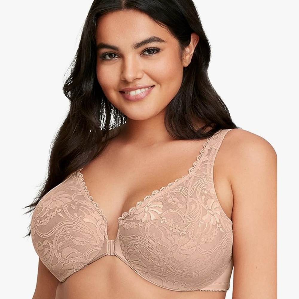 Glamorise Lace Bra in CAFE. 38D